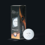 Custom Name Golf Balls- Titleist PRO V1 Golf Balls<br><div class="desc">This Titleist PRO V1 golf ball is shown with a sample name with clubs,  customise and change the name to yours.
Choose from several famous brands.
Customise this item or buy as is.</div>