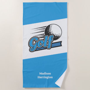 Custom Name Golf Beach Towel