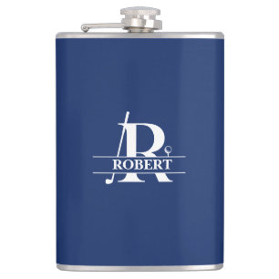 Custom Name Golf Letter Vinyl Wrapped Flask