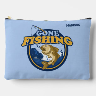 Custom name Gone Fishing Accessory Pouch