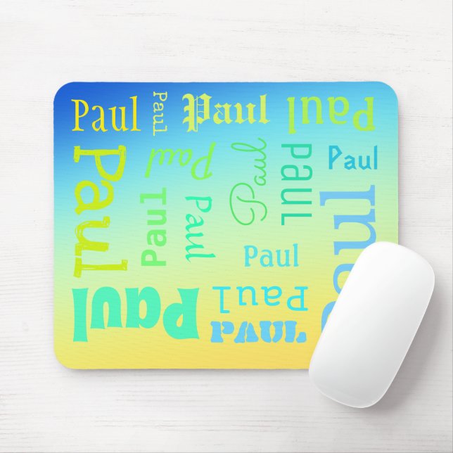 Custom Name Gradient Mouse Pad (With Mouse)