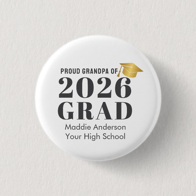 Custom Name Graduation  3 Cm Round Badge (Front)