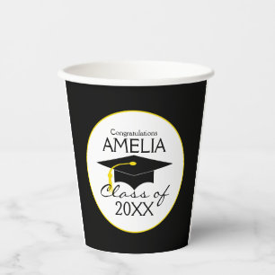 Custom Name Graduation Centerpiece Paper Cups