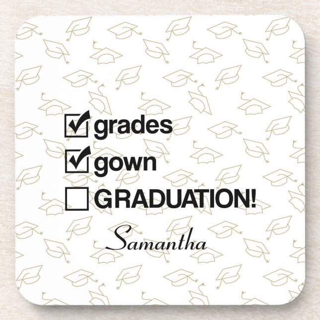 Custom Name Graduation Gift | Funny Graduation Coaster (Front)