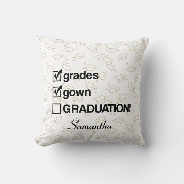 Custom Name Graduation Gift | Funny Graduation Cushion (Front)