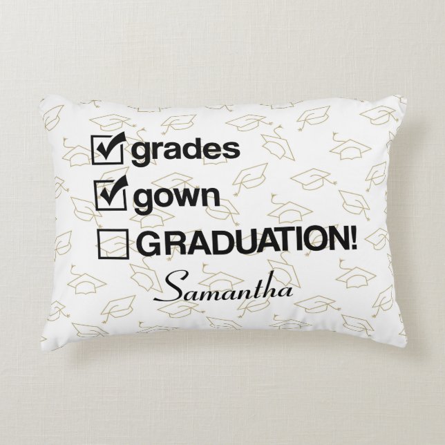 Custom Name Graduation Gift | Funny Graduation Decorative Cushion (Front)