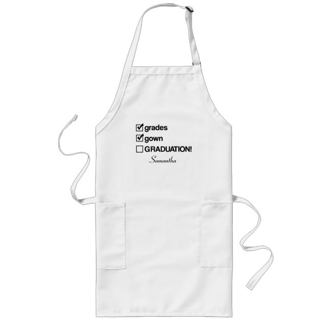 Custom Name Graduation Gift | Funny Graduation Long Apron (Front)