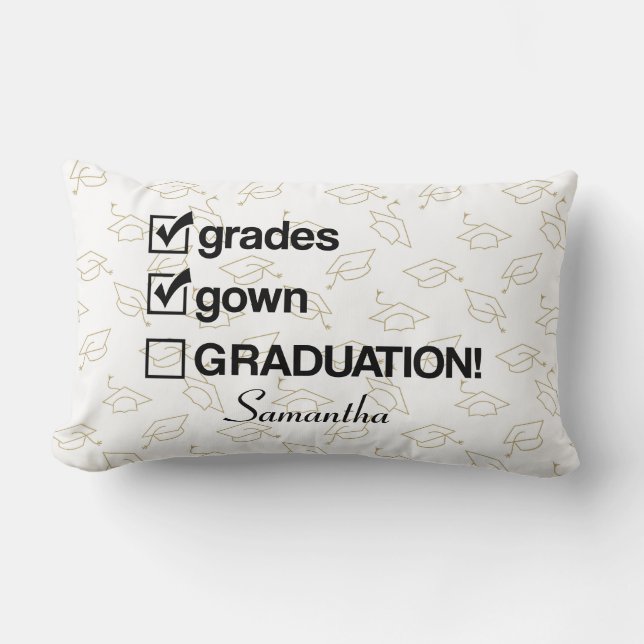 Custom Name Graduation Gift | Funny Graduation Lumbar Cushion (Front)