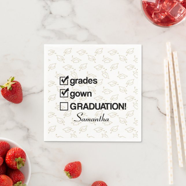 Custom Name Graduation Gift | Funny Graduation Napkin (Insitu)