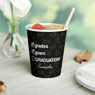 Custom Name Graduation Gift   Funny Graduation Paper Cups