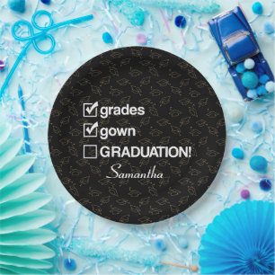 Custom Name Graduation Gift   Funny Graduation Paper Plate