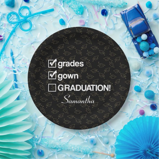 Custom Name Graduation Gift | Funny Graduation Paper Plate (Party)