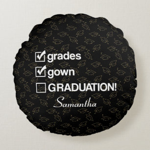 Custom Name Graduation Gift   Funny Graduation Round Cushion
