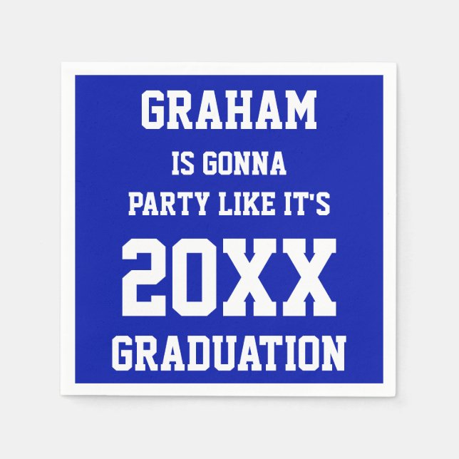 Custom Name Graduation Party Ideas Napkin (Front)