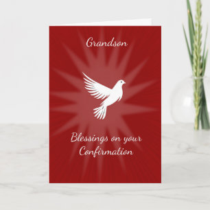Custom Name Grandson Confirmed Catholic Christian Card