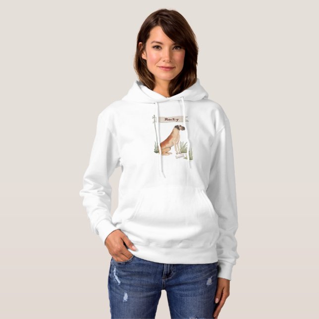 Custom Name Great Dane Pet Dog Hoodie (Front Full)