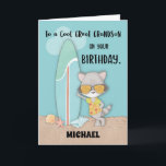 Custom Name Great Grandson Birthday Beach Racoon Card<br><div class="desc">With a customisation option on the front of this card,  you would be able to personalise this one with the name of you dear great grandson who will be receiving this card once he celebrates his birthday soon. So,  what are you waiting for? Get a copy now!</div>