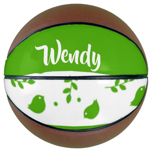 Custom name green birds basketball (Front)