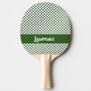 Custom name green dots pattern ping pong paddle