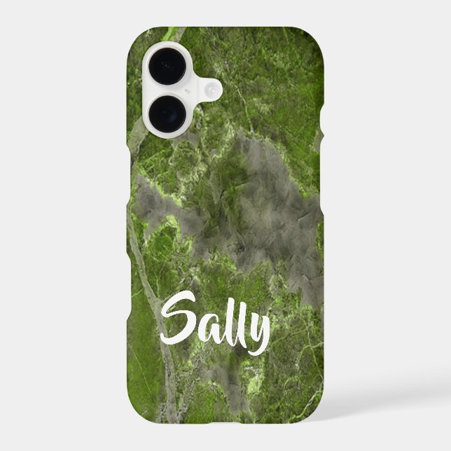 Custom name green marble tile (Back)