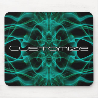 Custom Name Green Smoke Symmetrical Black Mouse Pad
