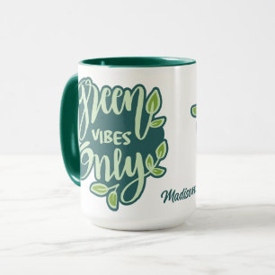 Custom Name Green Vibes Mug