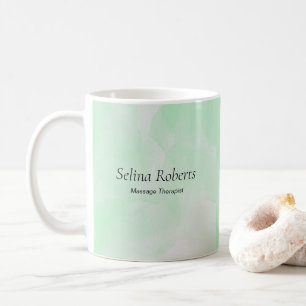 Custom name green watercolor coffee mug