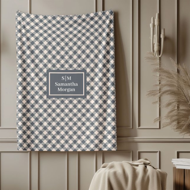Custom Name Grey Blanket Chic Minimalist Style (Custom Name Grey Blanket Chic Minimalist Style)