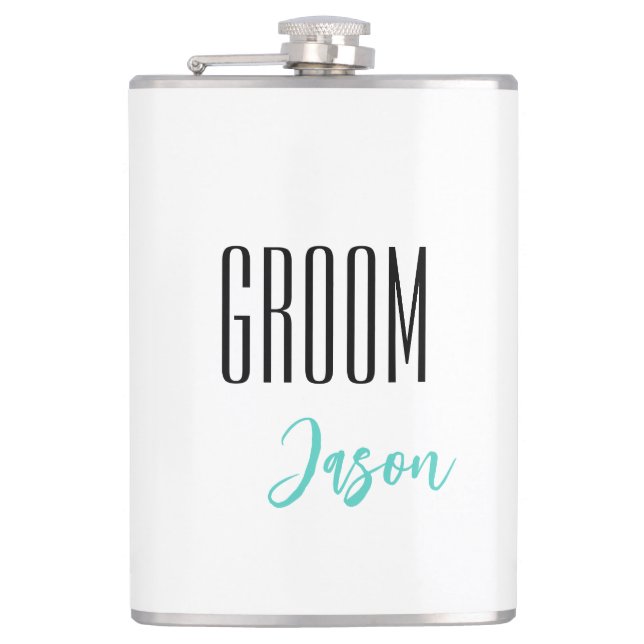 Custom Name Groom Flask (Front)