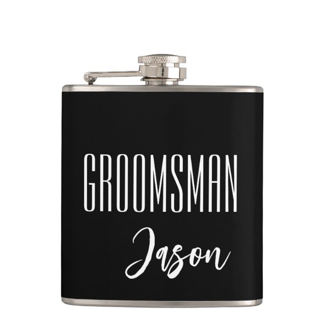 Custom Name Groomsman Flask (Front)