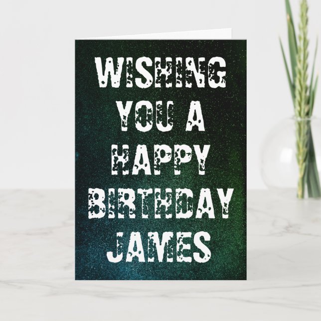 Custom Name Grunge Birthday Card (Front)