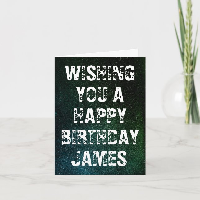 Custom Name Grunge Birthday Card (Front)