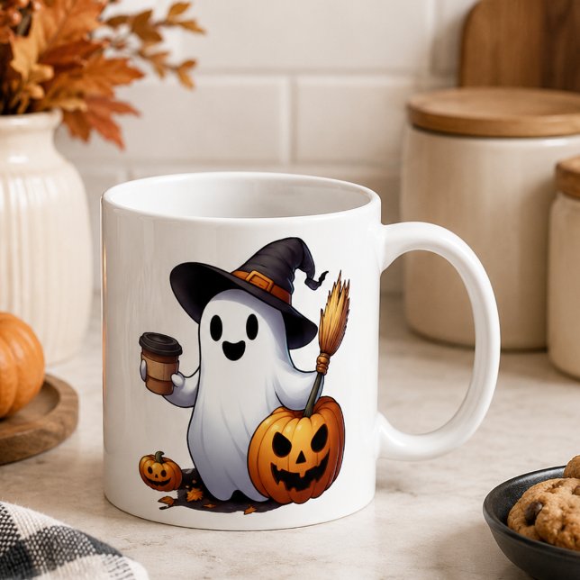 Custom name Halloween ghost coffee mug (Creator Uploaded)