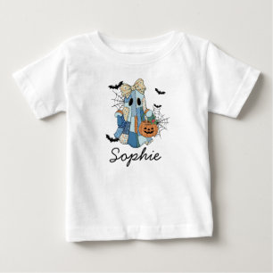 Custom Name Halloween Ghost Girl Toddler & Baby T-Shirt
