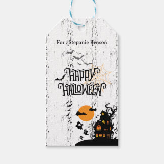 Custom Name Halloween Gift Tags | Haunted House