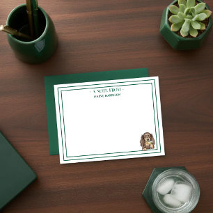 Custom Name Hand Drawn Dachshund Martini Flat Card