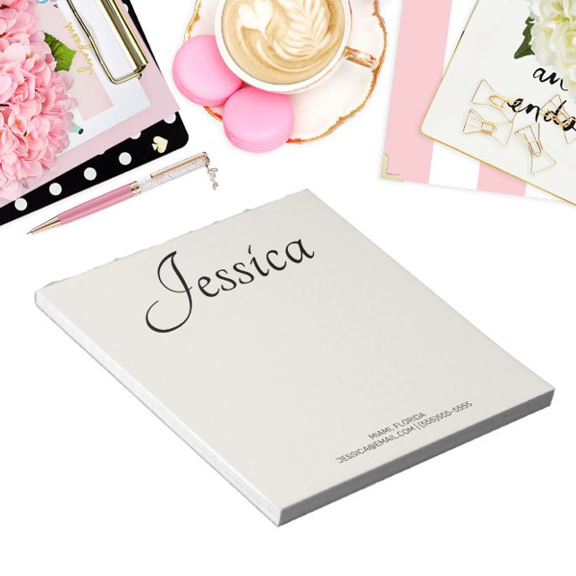 Custom Name Handwritten Script Contact Info Notepad (Creator Uploaded)