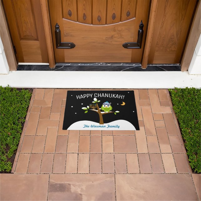 Custom Name Hanukkah Menorah Party Doormat (Outdoor)