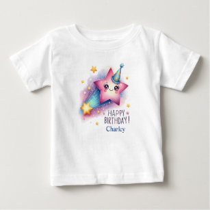 Custom Name "Happy Birthday" Star T-Shirt