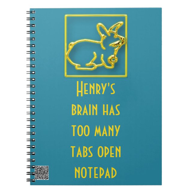 Custom Name Has Too Many Tabs Open Spiral Notebook (Front)