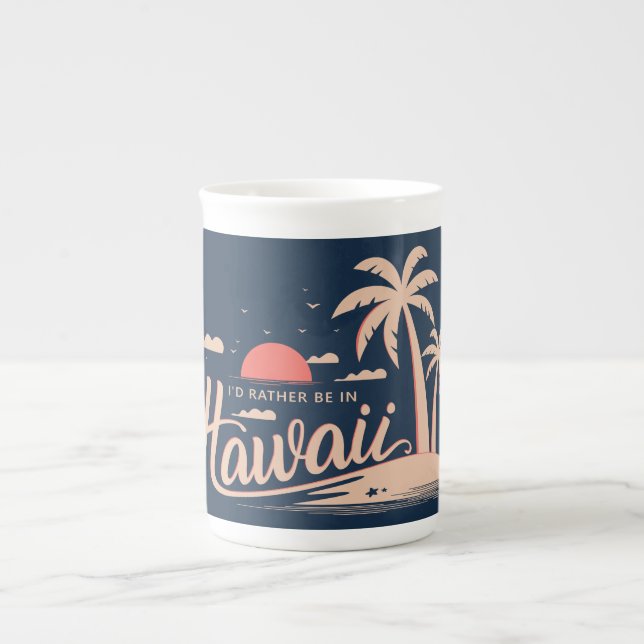 Custom name Hawaii Bone China Mug (Front)