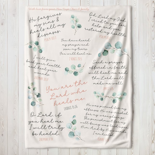 Custom Name Healing Scriptures Prayer Gift Sherpa Blanket (Comforting gift for someone in need of healing scriptures faith custom Christian gift sherpa blanket)