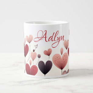 Custom Name Heart Garden Floral Love Coffee Mug