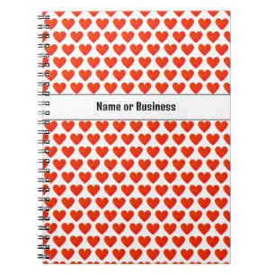 Custom Name Heart Pattern Spiral Photo Notebook