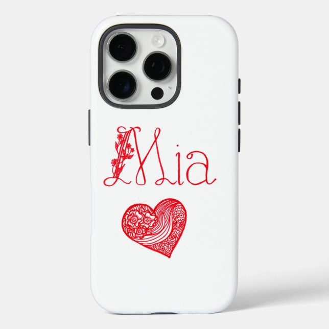 Custom Name & Heart – Personalised iPhone 16 Pro C Case-Mate iPhone Case (Back)