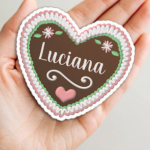 Custom Name Heart Shape Gingerbread Cookie