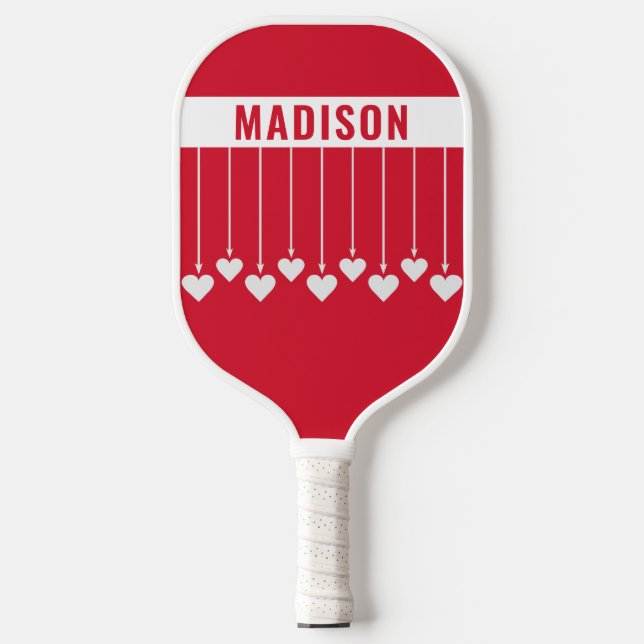 Custom name Hearts Pickleball Paddle (Front)