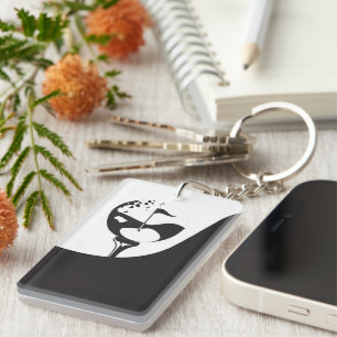 Custom Name Hello Black and White Golf Key Ring