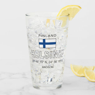 Custom Name Helsinki Coordinates Glass