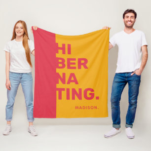 Custom name "Hibernating" fleece blankets